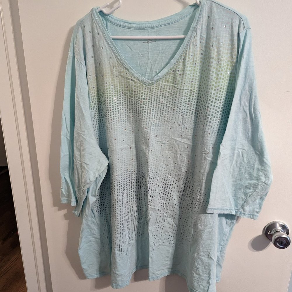 Blue Tshirt with Metallic Detail 4x 30/32 Catherine